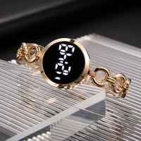 rose gold bracelet watch for women luxury 2022 led clock electronic digital wristwatch alloy watchband dress woman watches