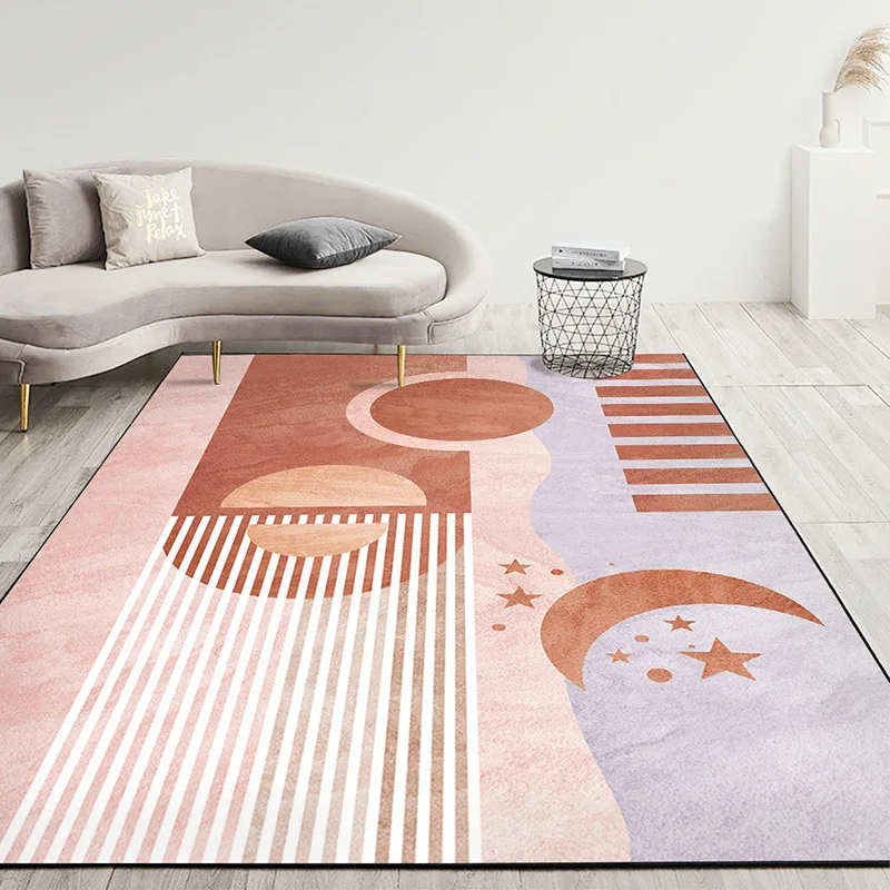 

Напольный коврик с геометрическим принтом в скандинавском стиле, декоративный нескользящий ковер для спальни, гостиной, спальни