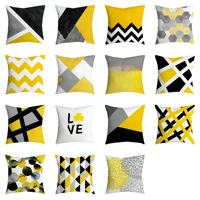 yellow geometry painting new arrival pillowcase yellow black love nordic cushoin cover sofa garden offic chair deco pillow case