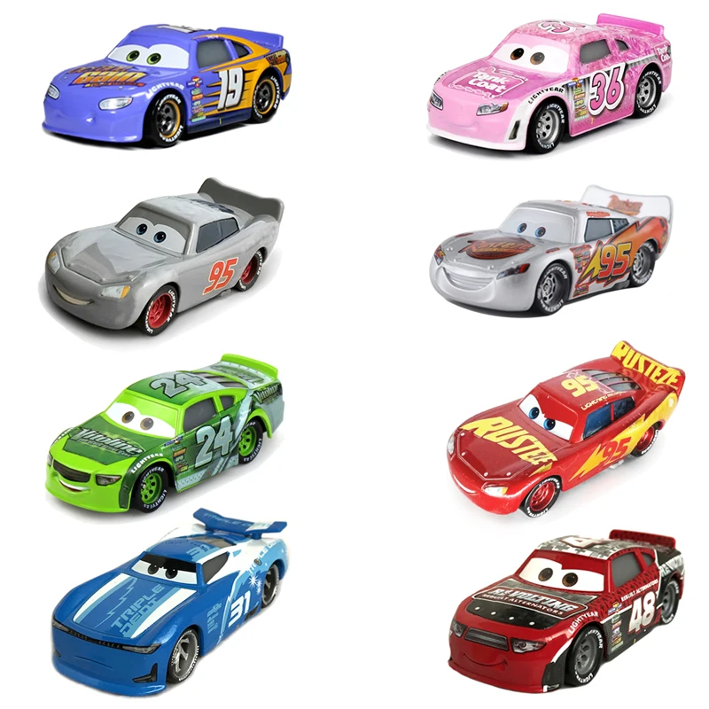 

Disney Pixar Car 2 3 Lightning McQueen Racing Family Jackson Storm Ramirez 1:55 Die Cast Metal Alloy Children's Toy Car Present