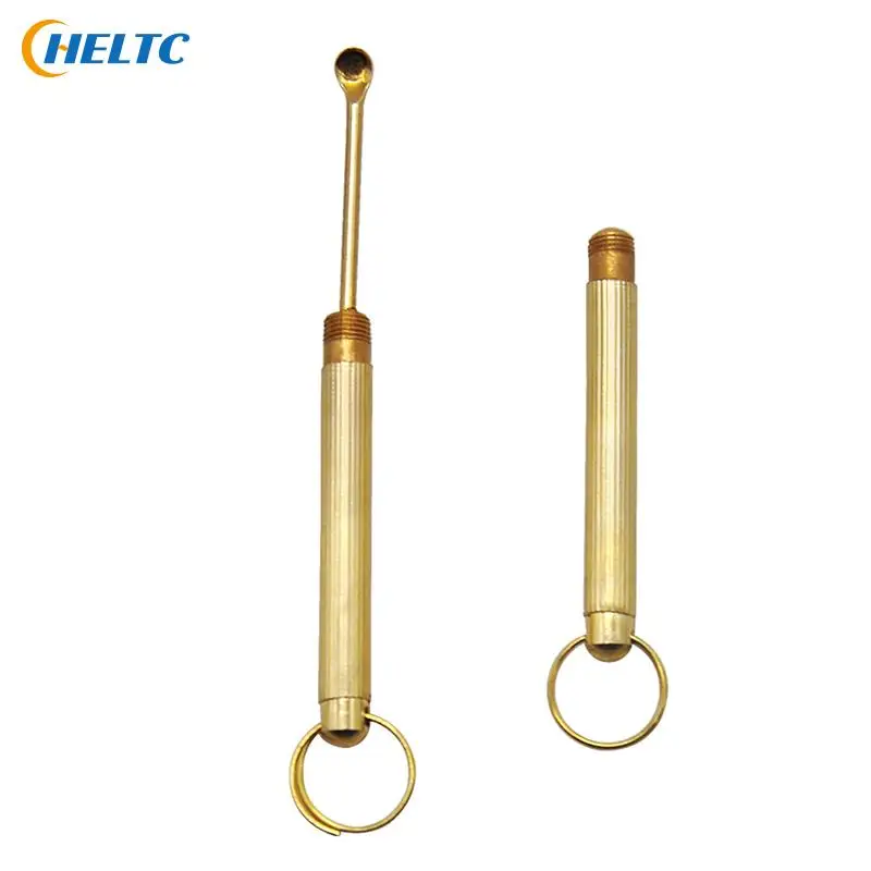 1/3/5 шт. карман Размеры золотистыми латунными зубцами и табачная ложка Sniffer Snorter