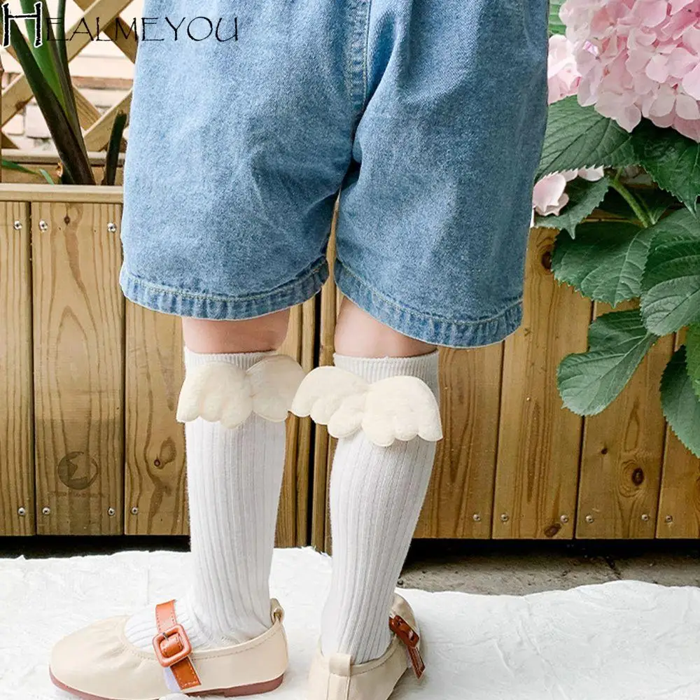 

Adorable Sweet Angel Wing Anti-Slip Cotton Anti-mosquito Korean Style Stockings Kid Girls Socks Hosiery Knee High Socks