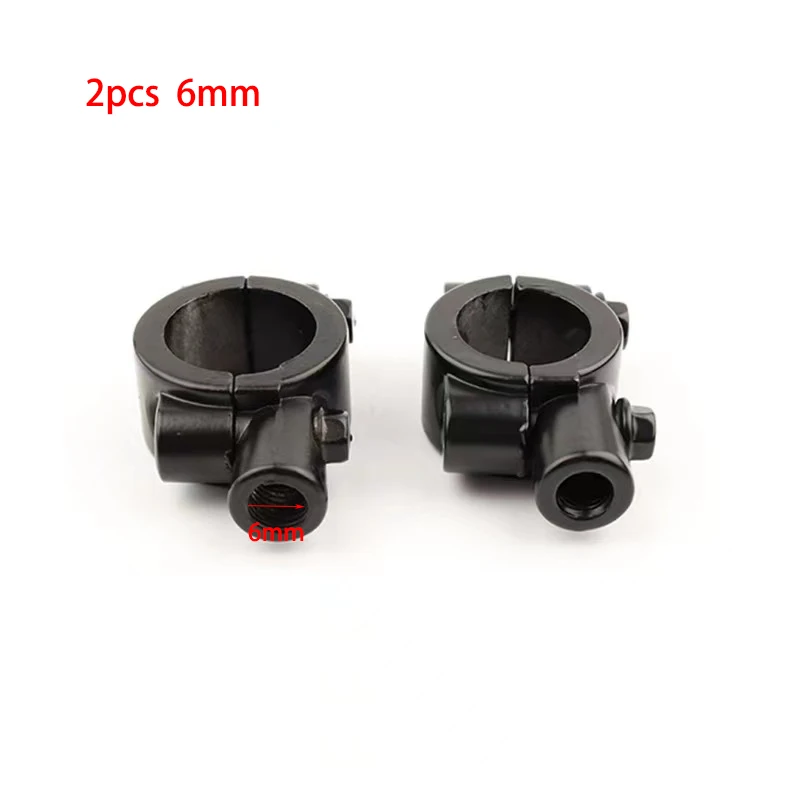 

2 шт., 22 мм, руль, 10 мм, 8 мм, 6 мм, резьба, зажим для крепления зеркала на мотоцикле, держатель зеркала заднего вида, адаптер, черный