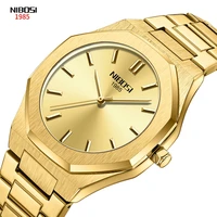 nibosi 2022 new fashion luxury gold dial men multifunction quartz watch waterproof stainless stee wristwatch zegarek m%c4%99ski 2520