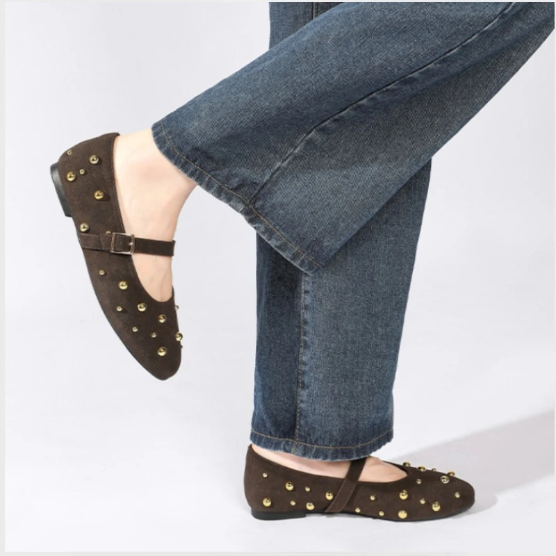 Женские туфли Мэри Джейн с круглым носком на металлической подошве