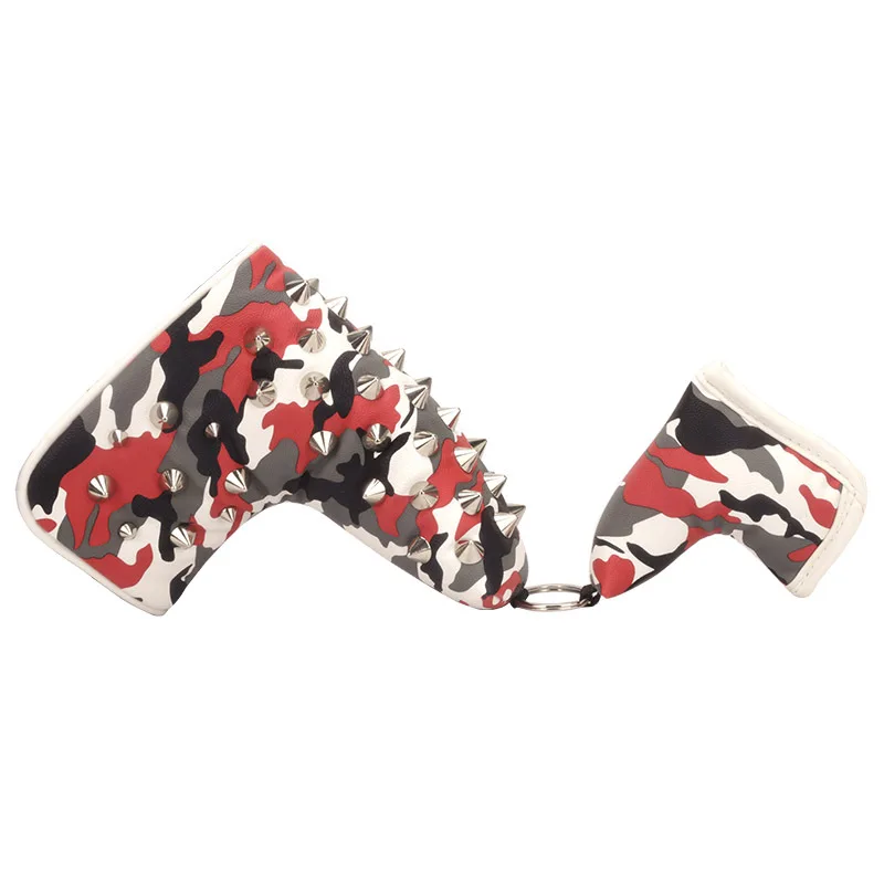 

Red Camouflage Golf Club Blade Putter Head Cover Camou Putter Cover PU Leather Magnet Closed Golf Club Head Covers