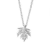 fashion design maple leaf necklace simple niche fresh and versatile sterling silver clavicle chain personality ins trend