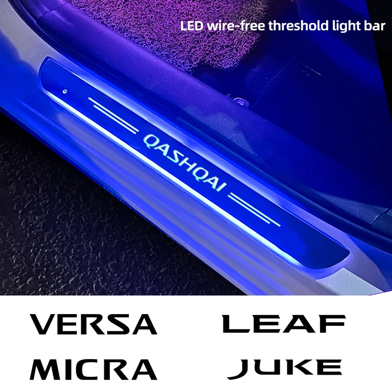 

Car Acrylic LED Welcome Pedal Plate Door Sill Pathway Light For Nissan Qashqai Juke Micra Leaf X-Trail Patrol Sentra Tiida Teana