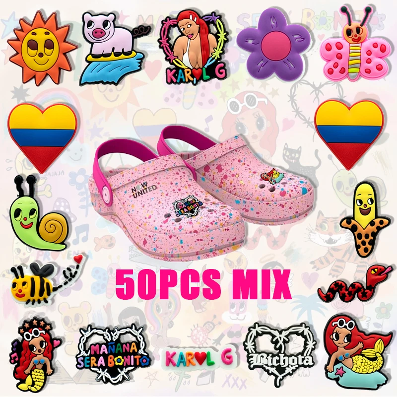 

50 шт., шармы для женщин и девушек Karol G Croc