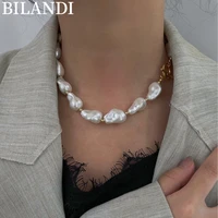 bilandi modern jewelry big irregular simulated pearl choker necklace pretty design vintage temperament necklace for party gifts