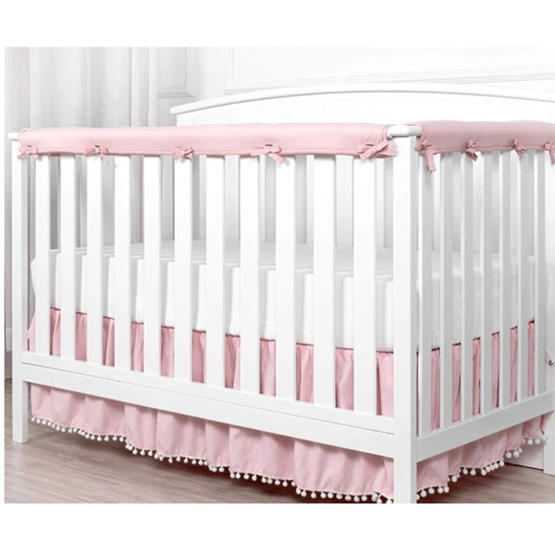 

3 Pcs Soft Baby Crib Rail Cover Breathable Protector Padded Guard Wrap Bumper