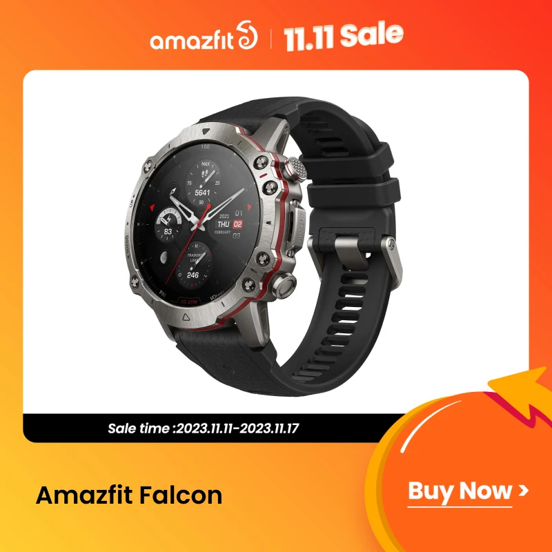 

New Amazfit Falcon Smartwatch Premium Multisport GPS Smart Watch 150+ Sports Modes For Android IOS Phone