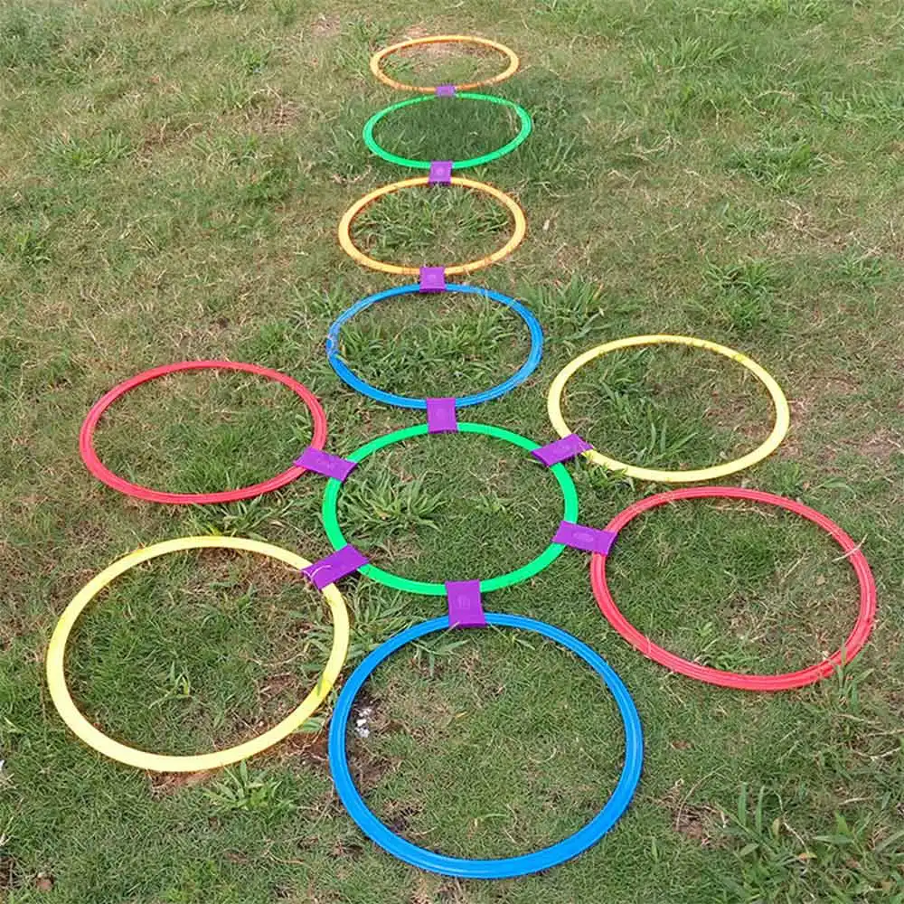 

10Pcs/Set Kids Jumping Rings Outdoor Funny Physical Training Sport Toys Lattice Jump Ring Set Game Children Fitness Toys