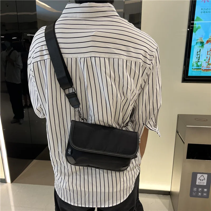 

Трендовая нейлоновая сумка для мужчин, Повседневная маленькая сумочка на застежке через плечо в японском и корейском стиле, молодежная пор...