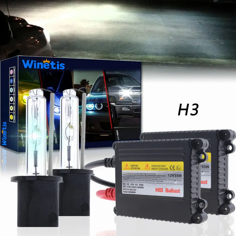 

Ксеноновые противотуманные фары 55 Вт H3 Hid, комплект для преобразования Oem, белые 5000K, супер яркие