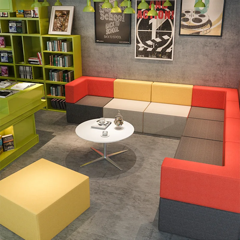 

Library, cinema, training institution, rest area, shopping mall company, leisure office sofa and coffee table combination
