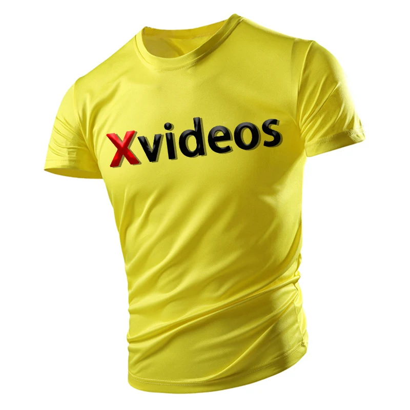 

2022 NEW Xvideos Fashion Trend Yellow Website Men's T-Shirt Street Fitness Home Quick Dry Oversized Sports Top Quick Dry