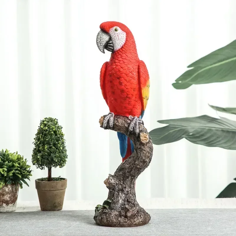 Креативная художественная статуя в виде попугая из смолы скульптура птиц