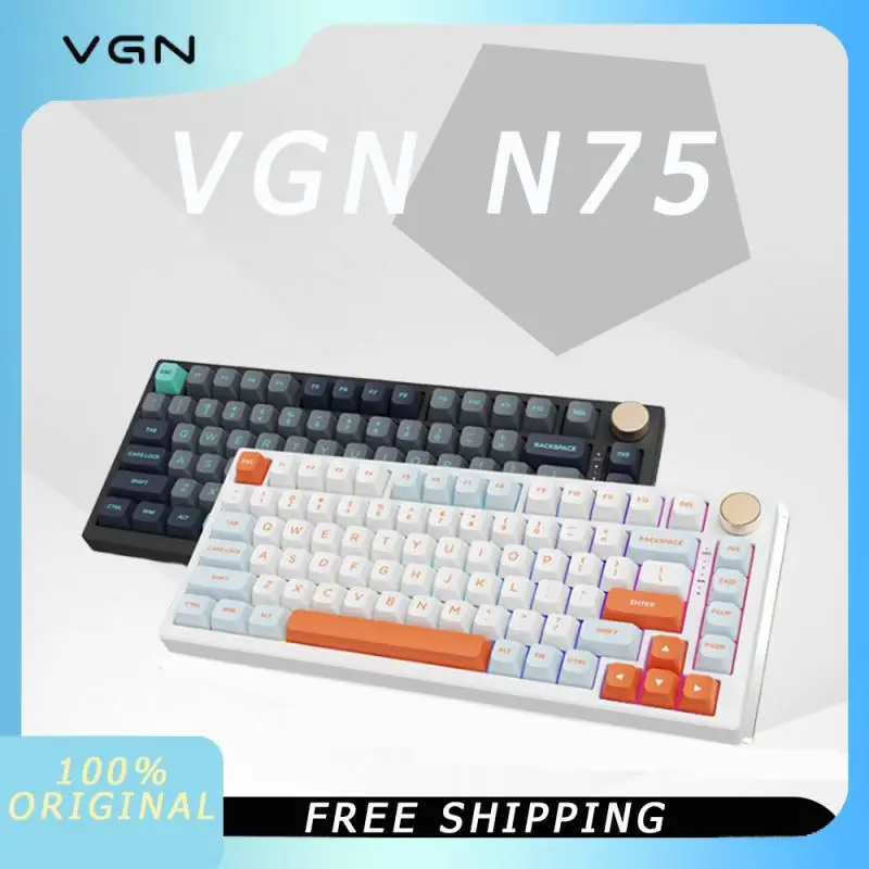 Механическая клавиатура VGN N75 Pro трехрежимная Беспроводная Bluetooth с 82 клавишами