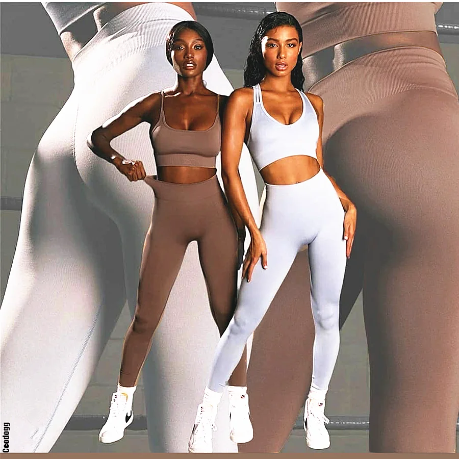 

2022 Seamless Emerge Women Crop Top Bra Scrunch Leggings Outfit Workout Sport Fitness Run Gym Suit Female Yoga Sets Clothes