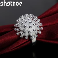 925 sterling silver firework coral ring for man women engagement wedding charm fashion party jewelry gift