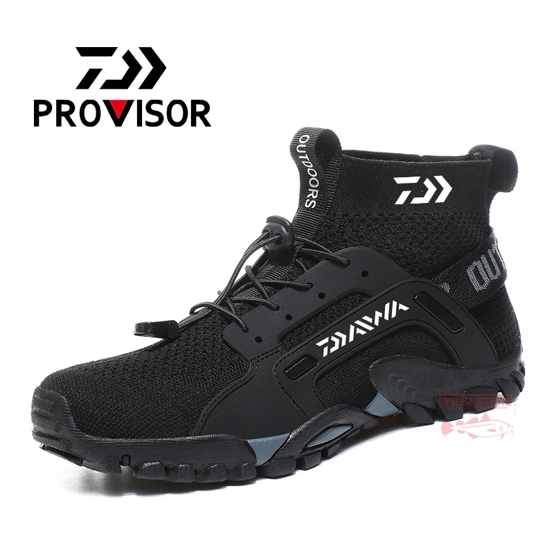 

New Daiwa Men Mesh Breathable Fishing Shoes Beach Non-slip Outdoor Sports Barefoot Sneakers Hiking Fishing Wading Shoes Sneakers