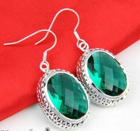 anglang bright green drop earrings full dazzling cubic zirconia fashion womens earring jewelry