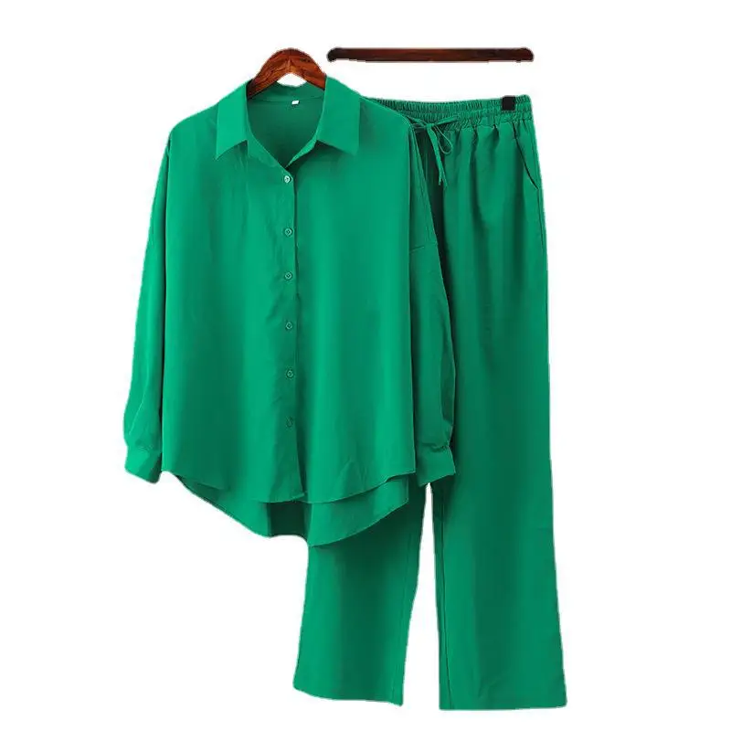 Женский винтажный комплект из двух предметов Повседневная Свободная рубашка