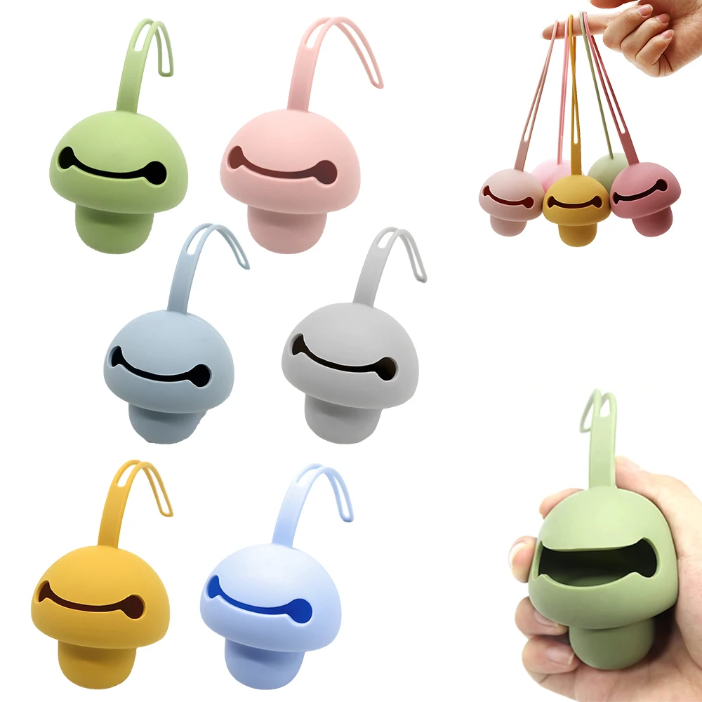 

Детский силиконовый держатель для соски, контейнер для хранения сосков для младенцев, портативный силиконовый чехол в виде грибов из пищев...