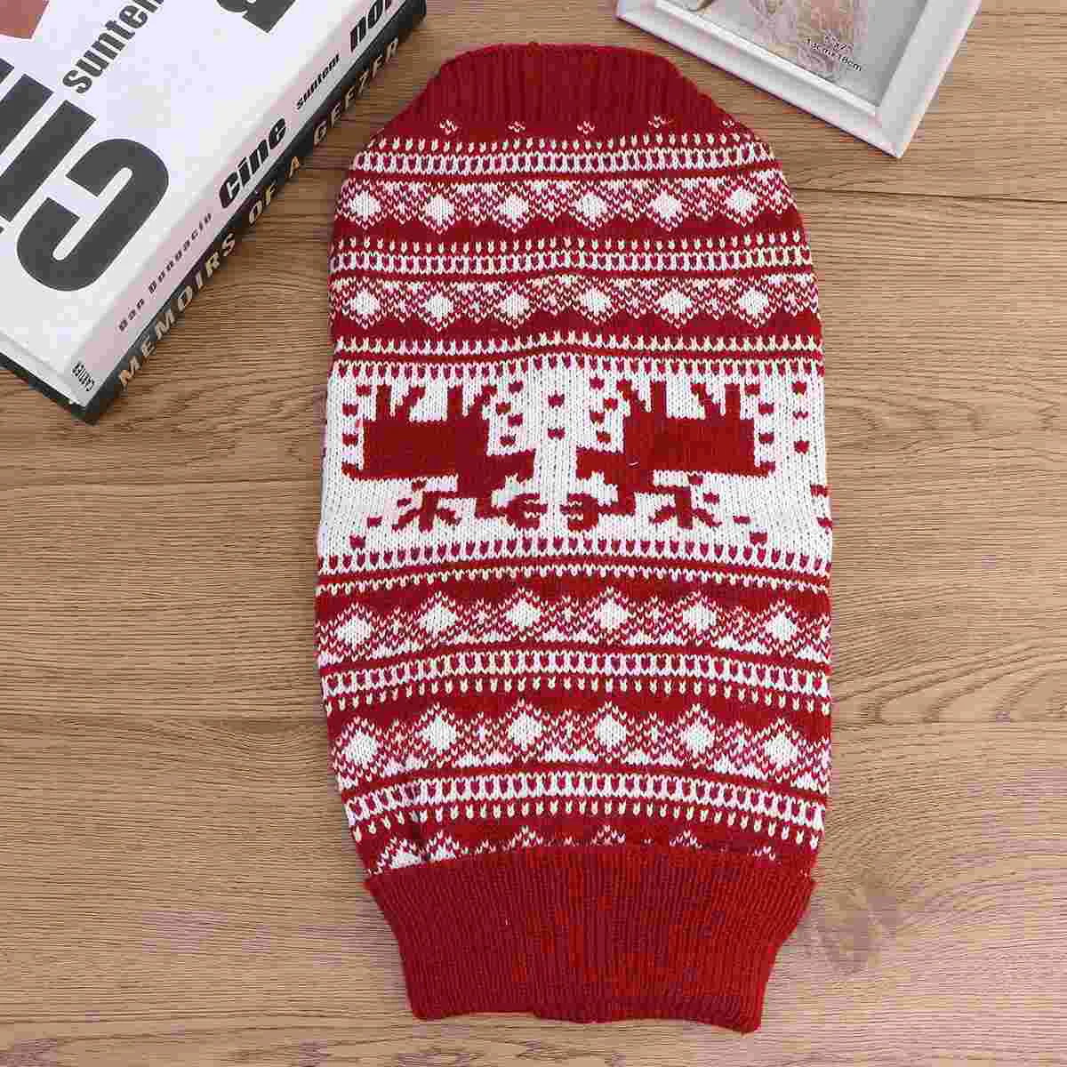 

Sweater Dog Christmas Pet Sweaters Puppy Knitteddogs Cat Costume Reindeer Turtleneck Warm Medium