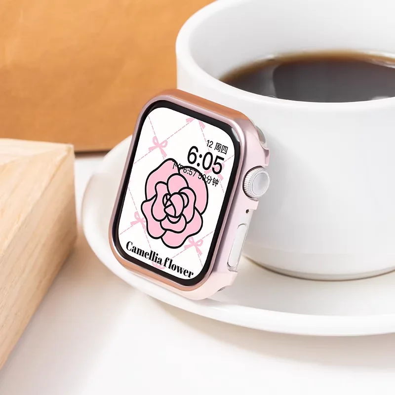 Фото Чехол для Apple Watch 46 мм, 42 мм, 45 мм, 41 мм, 44 мм, 40 мм, серии 11, 10, 9, 7, 8, 6, SE, с покрытием, из поликарбоната, защитный бампер для iWatch №3