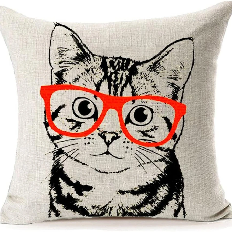

Cute Cat Pillowcases for Pillows Funny Animal Pillow Covers Decorative Pillows for Sofa Couch Bed Pillow Case Home Decor 45x45