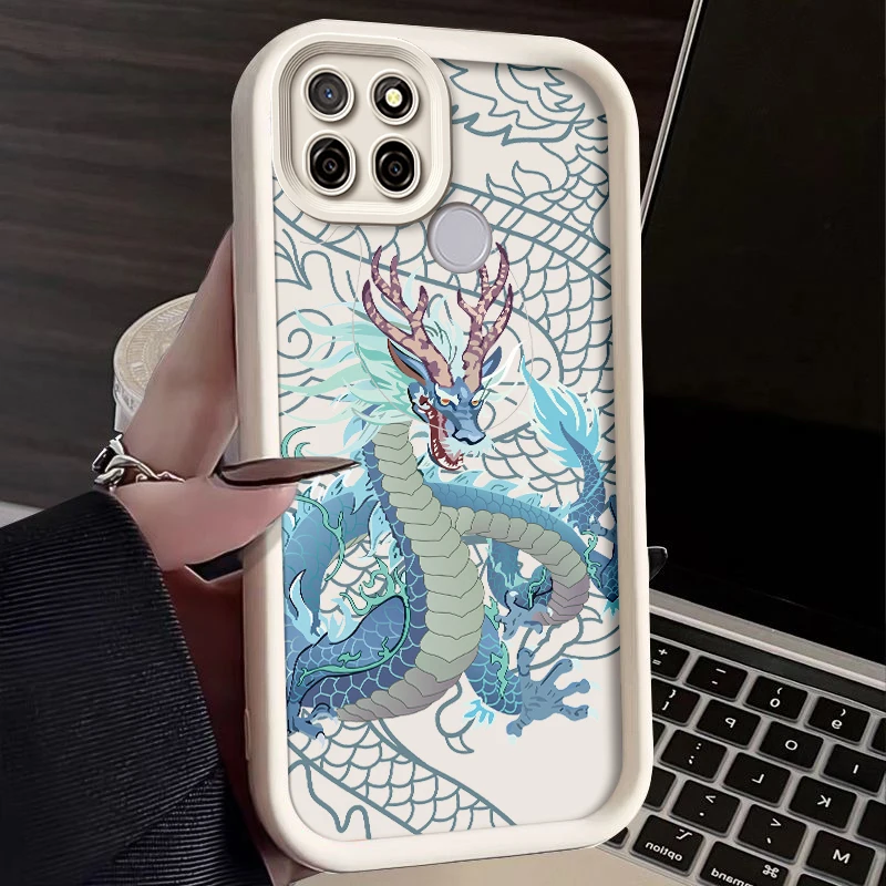 Чехол-накладка силиконовый с рисунком дракона для Oppo Realme C12 C25 C25s Narzo 30A C 25 25S