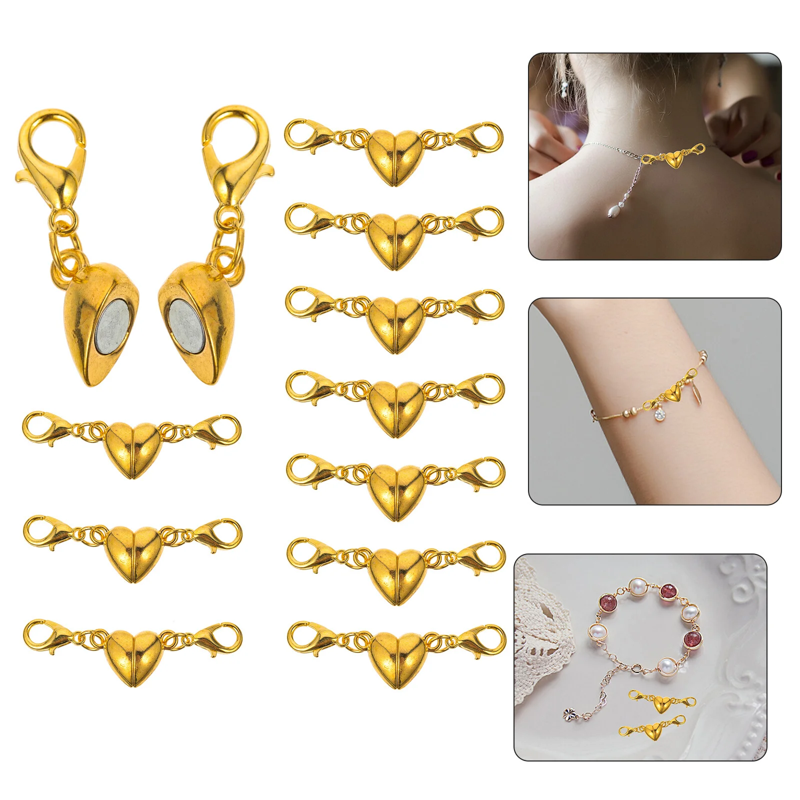Love Palm Magnetic Buckle Jewelry Clasps Bracelet Connector Hearts Necklace Connectors