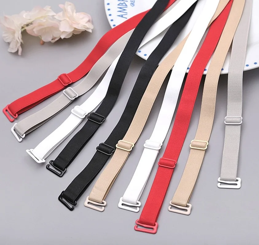 

1Pair 0.8cm Width Women Slip Resistant Bra Straps Double Shoulder Elastic Brassiere Printing Replaceable Intimates Accessories