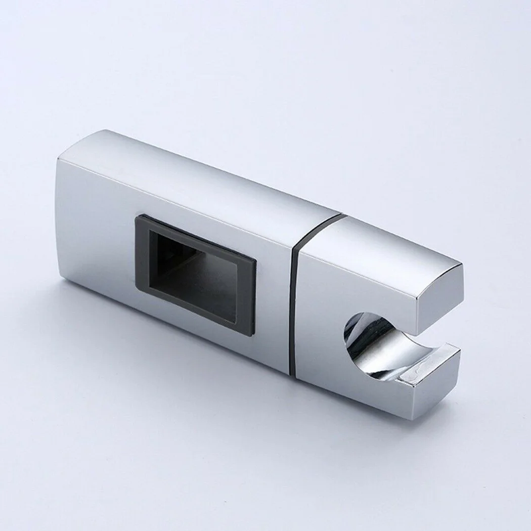 

Easy To Install Head Holder Shower ABS Material Push Button Adjustment Screw On Bracket Silver Shower Head Holder