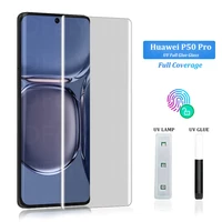 uv screen protector for huawei p50 pro tempered glass film full screen glue for p30 p40 pro plus full cover uv glass