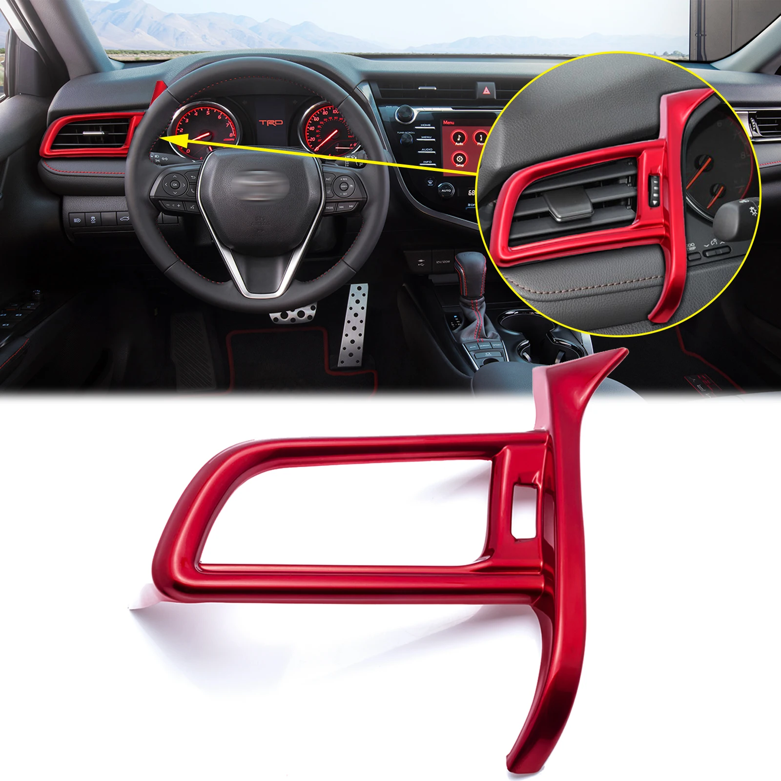 

Красная внутренняя левая Крышка вентиляционного отверстия ABS для Toyota Camry 2018-2021