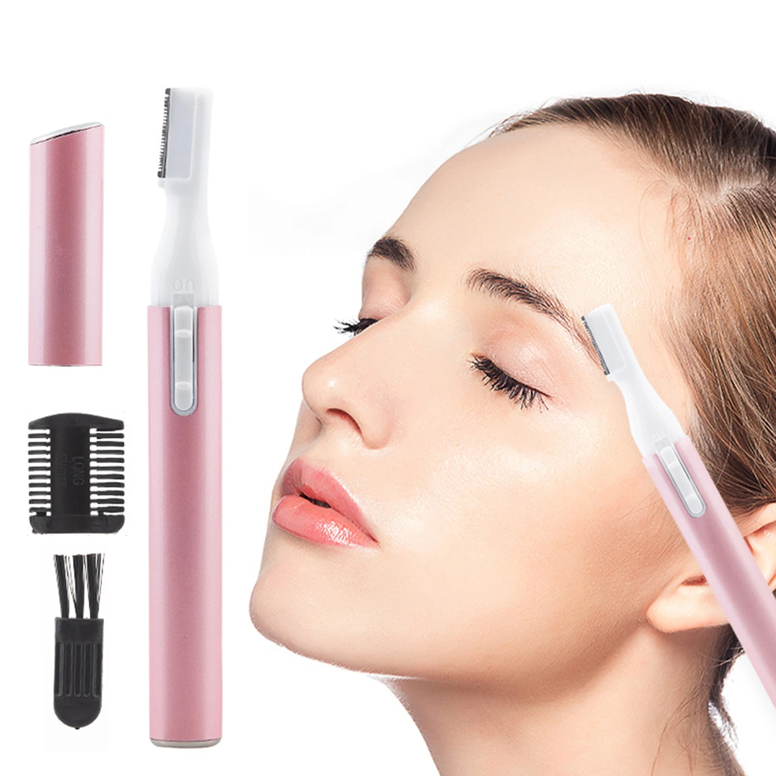 

Pen Detail Trimmer Painless Facial Hair Trimmer Battery-Operated Painless Facial Hair Removal For Men Women Easy Cleaning