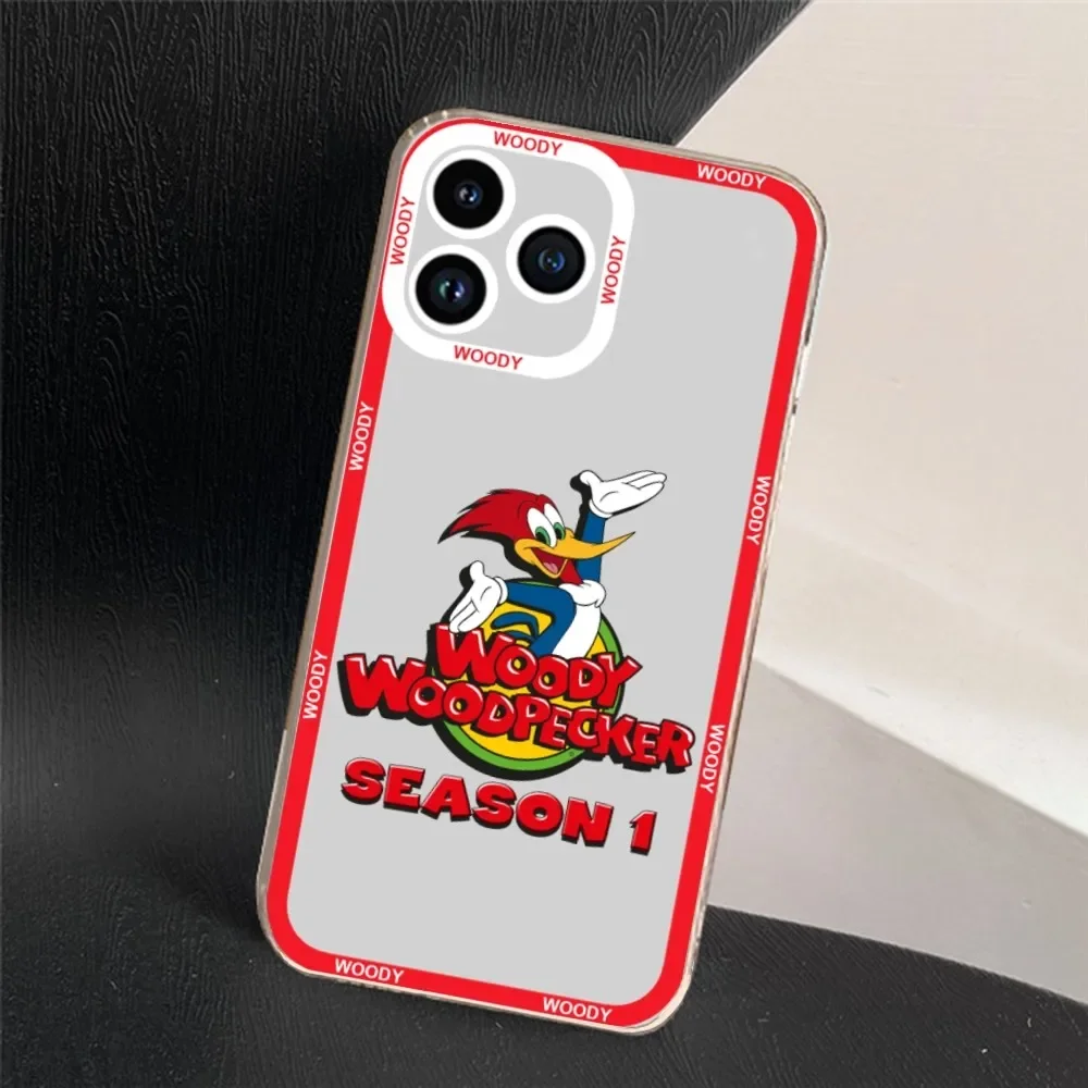 Чехол для телефона с рисунком W-Woody W-Woodpecker iPhone 11 12 Mini 13 14 15 Pro Max прозрачный корпус