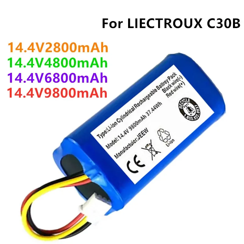 (Для C30B) 14 4 v 9800mAh 100% Новый оригинальный аккумулятор для робота-пылесоса LIECTROUX C30B 6800