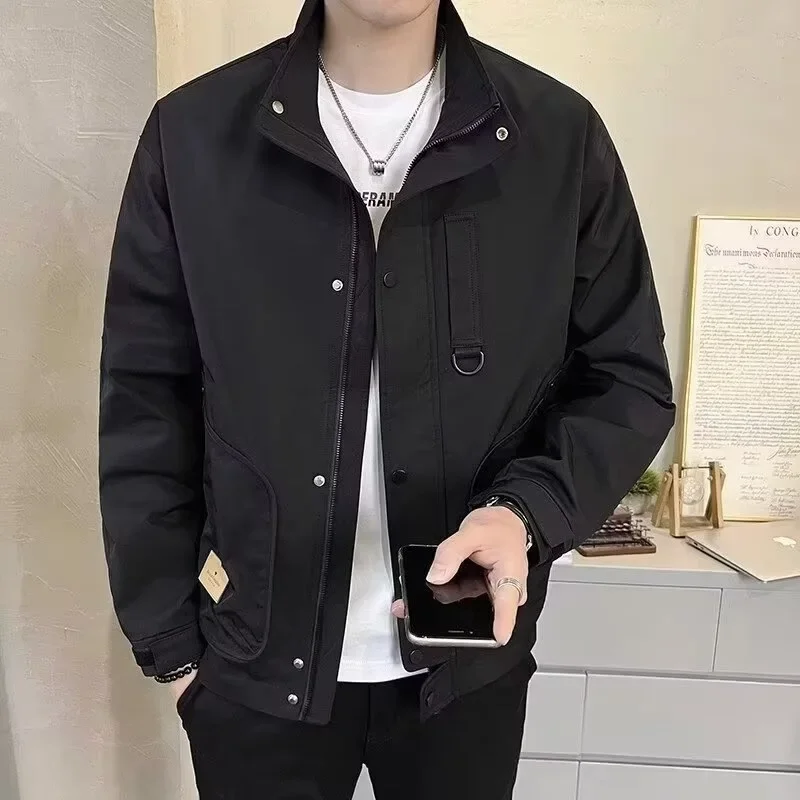 Модная мужская рабочая одежда куртка свободного кроя повседневный тканевый топ