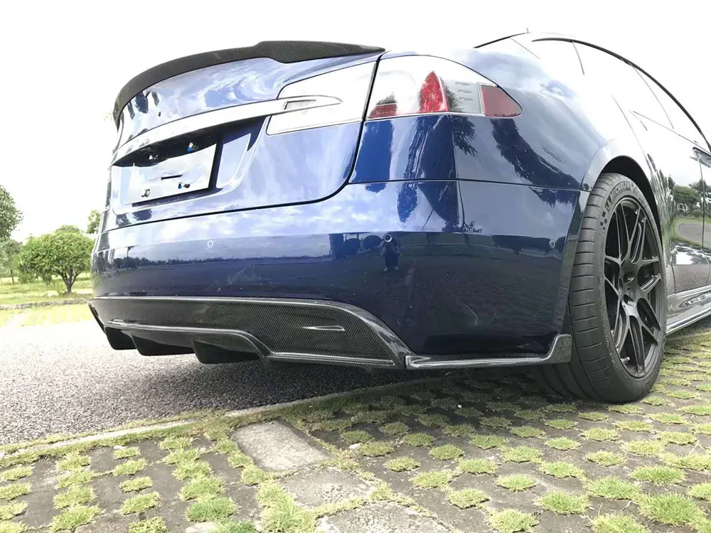 Задние разделители губ из углеродного волокна клапаны спойлер FRP Canards для Tesla Model S