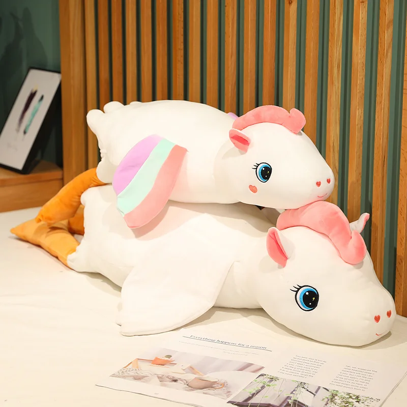 

85/110cm Creative Goose Horse Plush Pillow Toy Anime Stuffed Animals Unicorn Plushies Throw Pillow Cushion Soft Kids Toys Gifts
