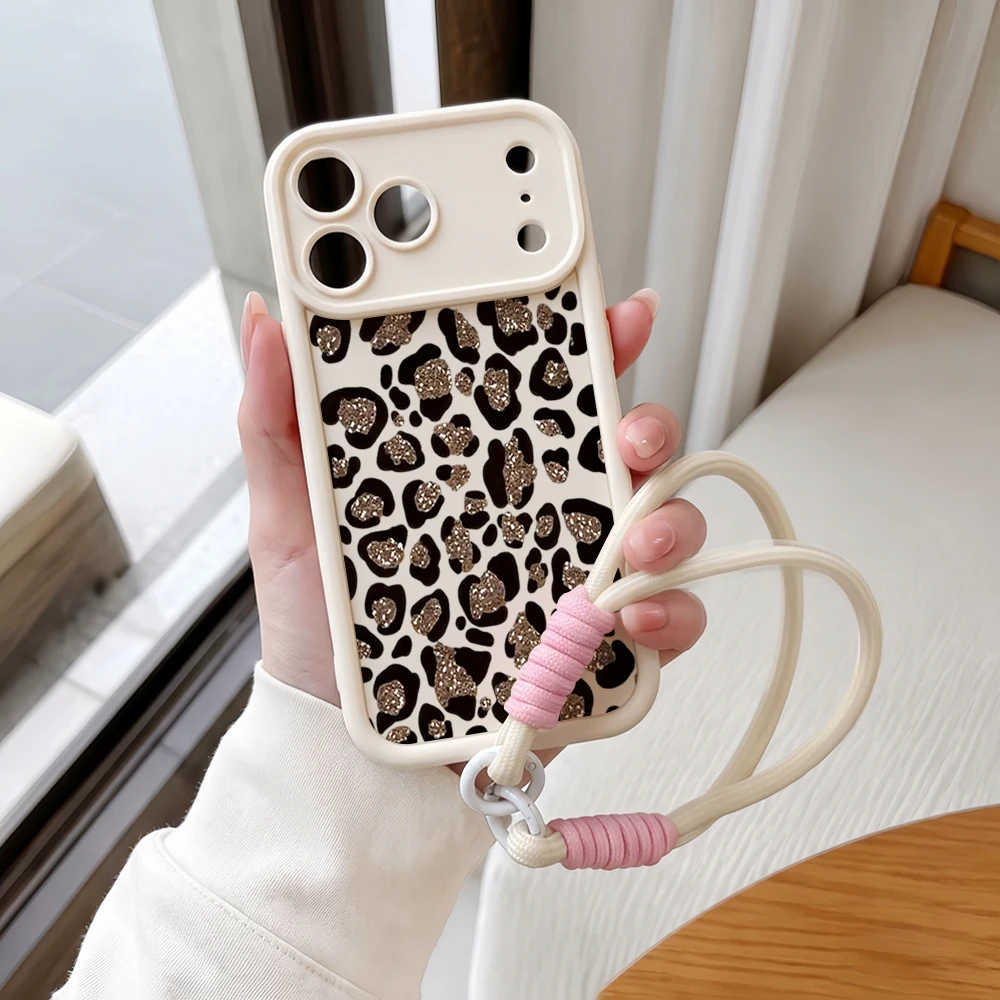 Фото Винтажный чехол для телефона с леопардовым принтом из ТПУ для Samsung Galaxy A16 A17 A15 4G S25 S26 Ultra S24 S22 S23 Plus A55 5G с ремешком-шнурком №3