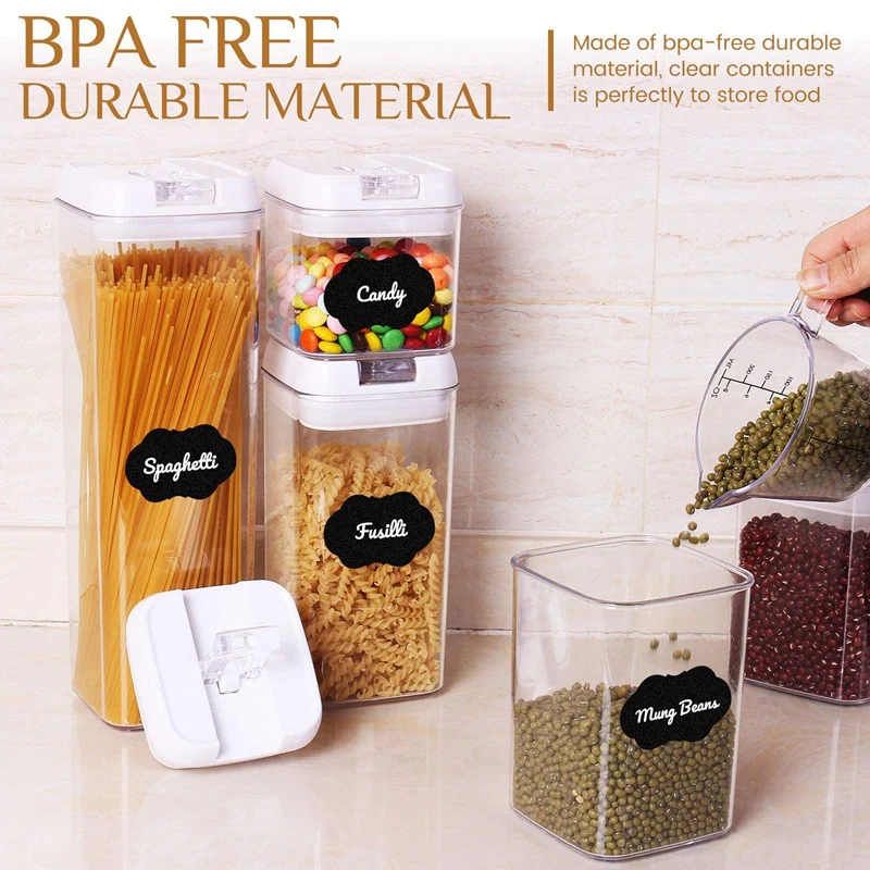 

Airtight Food Storage Containers With Lids Set Of 5 Kitchen & Pantry Storage Containers Clear Plastic Canisters