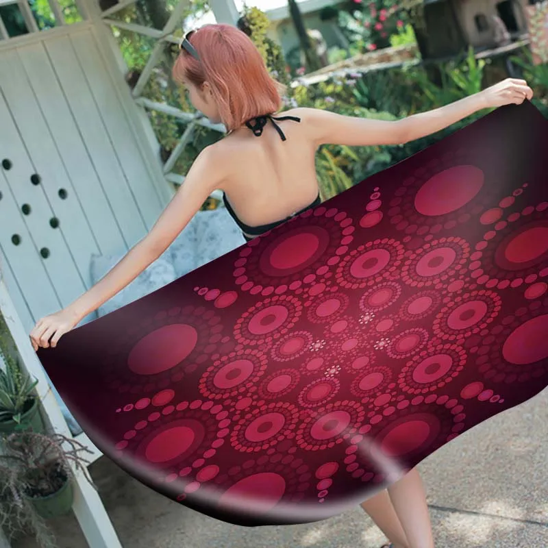 

Free shipping Holiday Gift Oriental Ethnic Mandala Print Adult Kids Surfing Spa Swim Bath Beach Towel