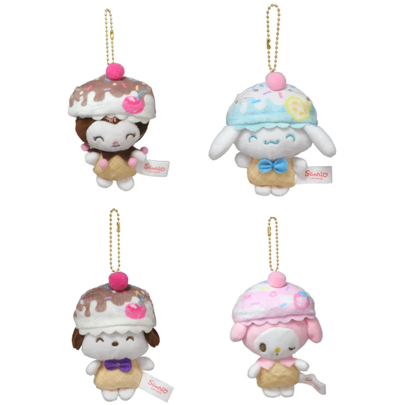 

Sanrios Anime Plushie Kuromi My Melody Cinnamoroll Hellokittys Plush Doll Key Buckle Pendant Bag Decorate Birthday Present