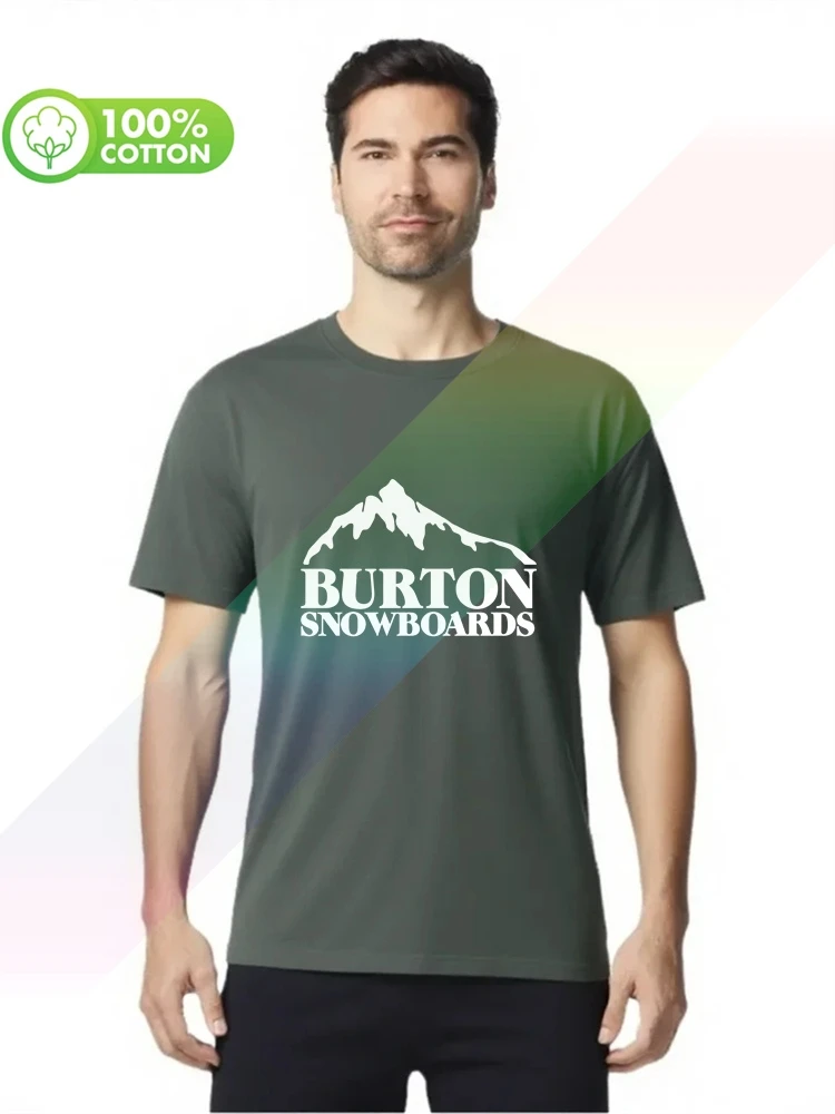 Фото Мужская футболка из 100% хлопка с круглым вырезом и короткими рукавами Burton Snowboards, размеры S-XXXL №3