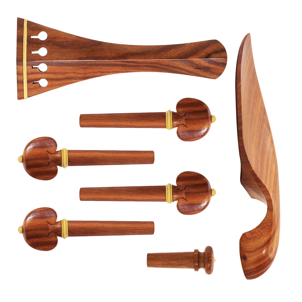

4 Violin Chinrest Accessories Kit Endpin Parts Tailpiece Ebony Diy Spare Full Size Peg Tuning Pegs